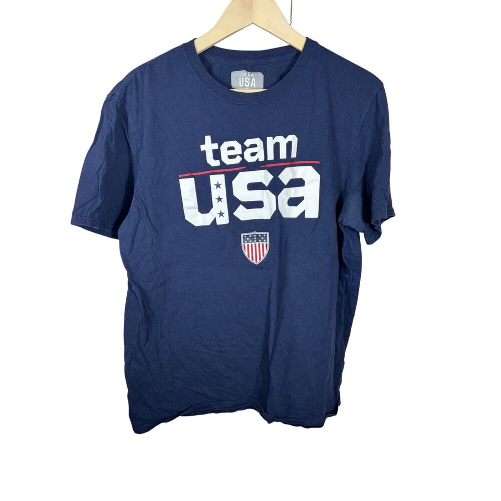 Team USA Navy Blue Crewneck Tshirt Size Large